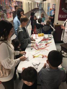 STEAM Challenge table with tallest structure