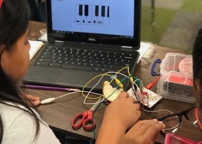 Students using Makey Makeys in Science
